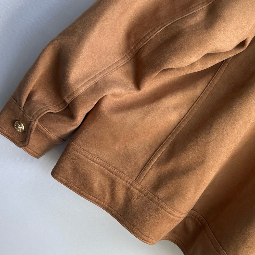 Anthropologie Maeve Tan Suede Trucker Jacket - Picture 11 of 14